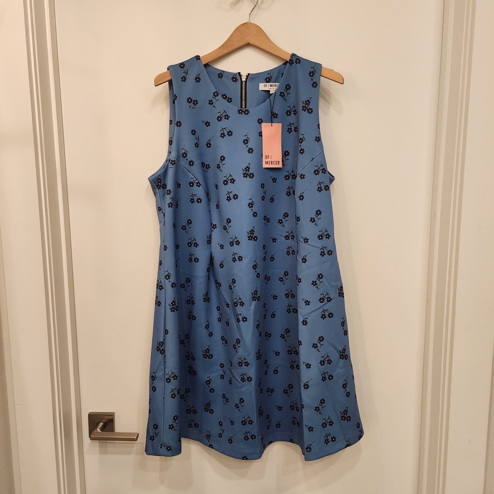 Blue Floral Sleeveless Dress